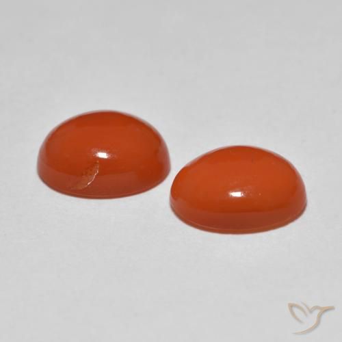 Pedras preciosas de ágata laranja natural de 3,45 ct, corte oval, transparente