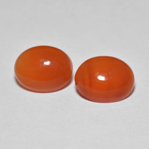 Pedras preciosas de ágata laranja natural de 3,32 ct, corte oval, transparente