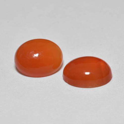 Pedras preciosas de ágata laranja natural de 3,32 ct, corte oval, transparente