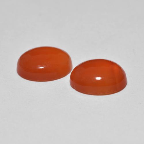Pedras preciosas de ágata laranja natural de 3,32 ct, corte oval, transparente