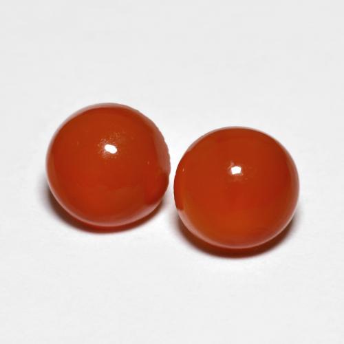 Pedras preciosas de ágata vermelho natural de 1,60 ct, corte redondo, transparente