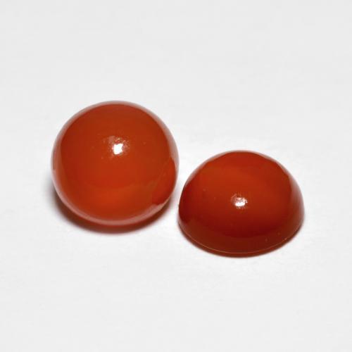 Pedras preciosas de ágata vermelho natural de 1,60 ct, corte redondo, transparente
