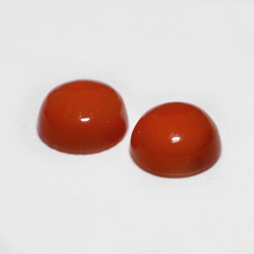 Pedras preciosas de ágata vermelho natural de 1,60 ct, corte redondo, transparente
