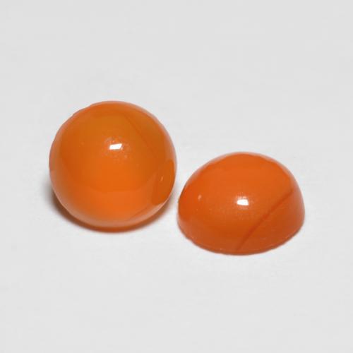 Pedras preciosas de ágata laranja natural de 1,51 ct, corte redondo, transparente