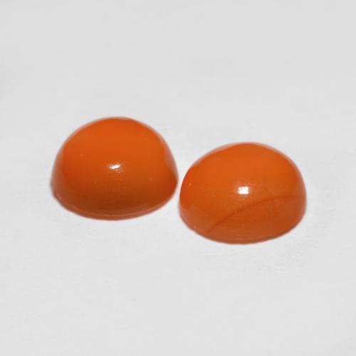 Pedras preciosas de ágata laranja natural de 1,51 ct, corte redondo, transparente