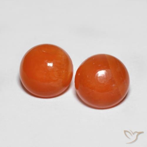 Pedras preciosas de ágata vermelho natural de 2,36 ct, corte redondo, translúcido