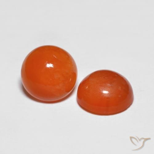 Pedras preciosas de ágata vermelho natural de 2,36 ct, corte redondo, translúcido