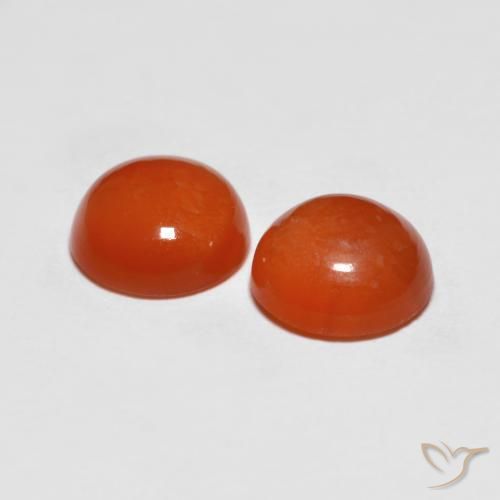 Pedras preciosas de ágata vermelho natural de 2,36 ct, corte redondo, translúcido