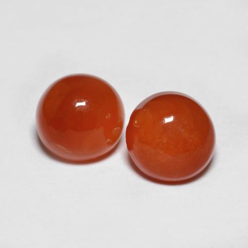 Pedras preciosas de Ágata Fogo vermelho natural de 1.74 ct, Corte Redondo, Translúcido