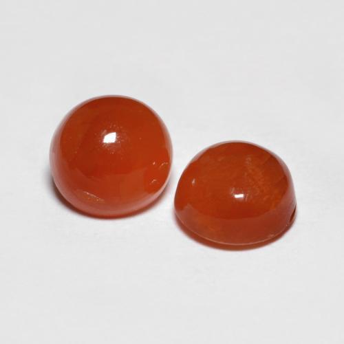 Pedras preciosas de Ágata Fogo vermelho natural de 1.74 ct, Corte Redondo, Translúcido