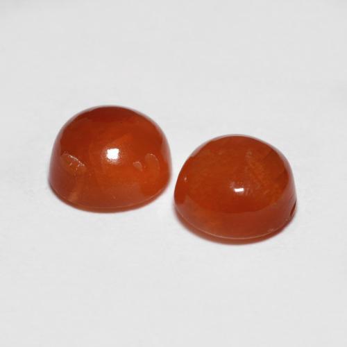Pedras preciosas de Ágata Fogo vermelho natural de 1.74 ct, Corte Redondo, Translúcido