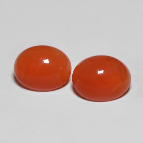 Pedras preciosas de ágata vermelho natural de 3,47 ct, corte oval, transparente
