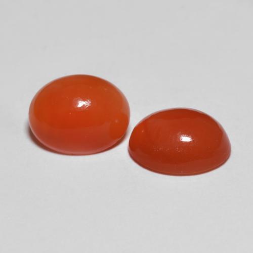 Pedras preciosas de ágata vermelho natural de 3,47 ct, corte oval, transparente