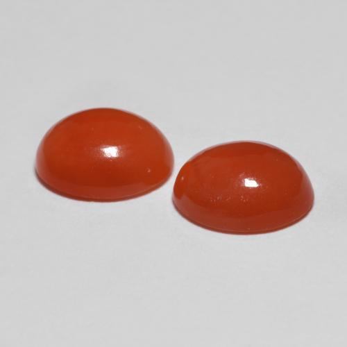Pedras preciosas de ágata vermelho natural de 3,47 ct, corte oval, transparente