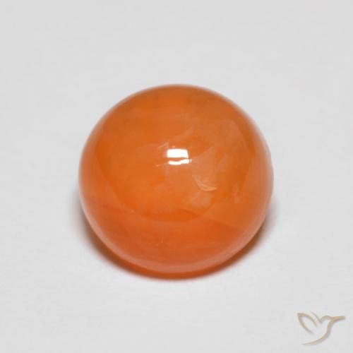 Ágata laranja natural 1,39ct, corte redondo, translúcido