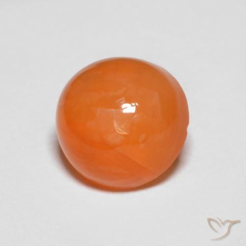 Ágata laranja natural 1,39ct, corte redondo, translúcido