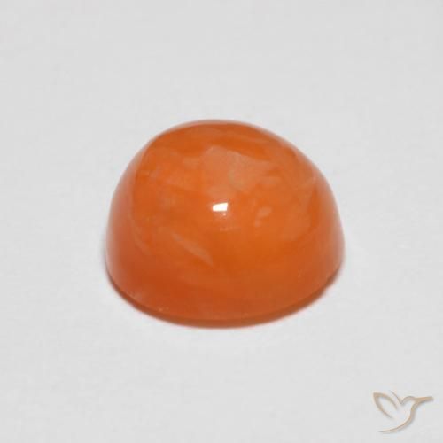 Ágata laranja natural 1,39ct, corte redondo, translúcido