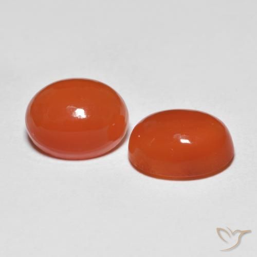 Pedras preciosas de Ágata vermelho médio natural de 2.41 ct, oval, Transparente
