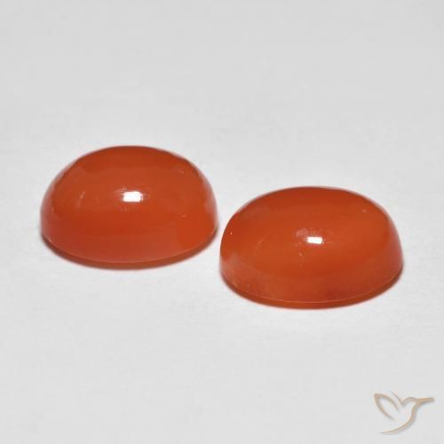 Pedras preciosas de Ágata vermelho médio natural de 2.41 ct, oval, Transparente