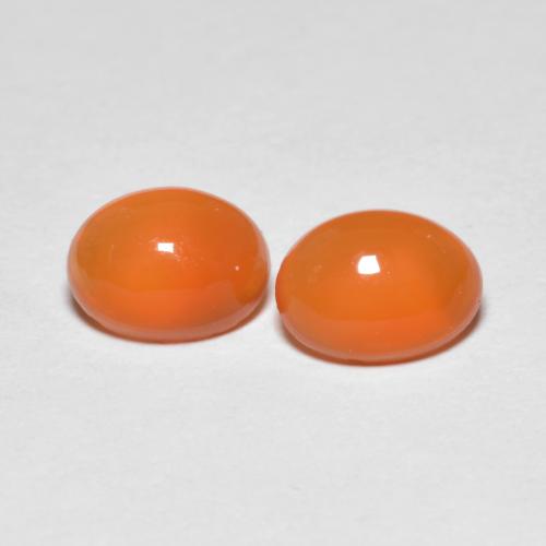 Pedras preciosas de ágata laranja natural de 1,41 ct, corte oval, transparente