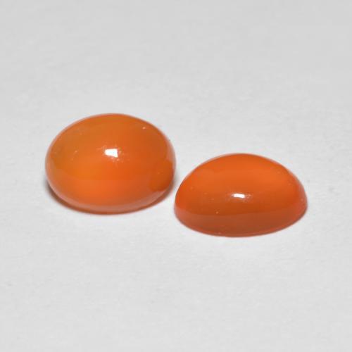 Pedras preciosas de ágata laranja natural de 1,41 ct, corte oval, transparente