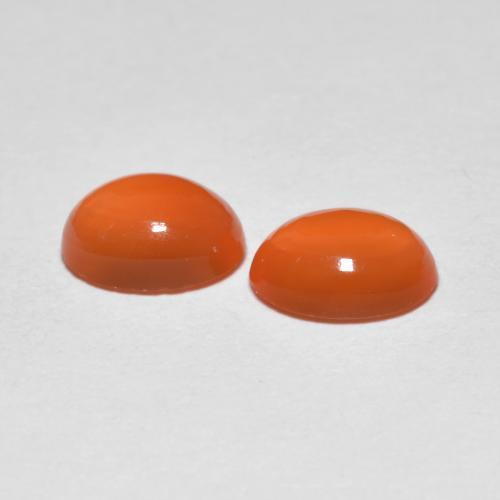 Pedras preciosas de ágata laranja natural de 1,41 ct, corte oval, transparente