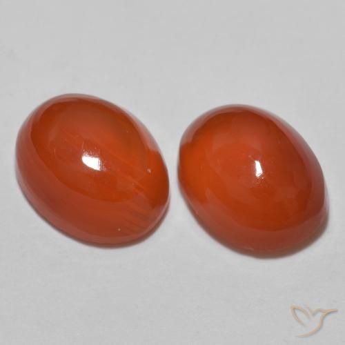Pedras preciosas de Ágata Laranja Médio natural de 2.67 ct, Corte Oval, Translúcido