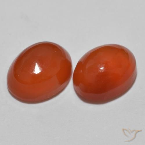 Pedras preciosas de Ágata Laranja Médio natural de 2.67 ct, Corte Oval, Translúcido