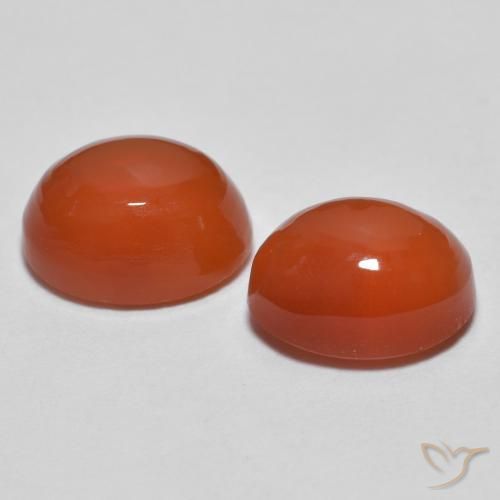 Pedras preciosas de Ágata Laranja Médio natural de 2.67 ct, Corte Oval, Translúcido