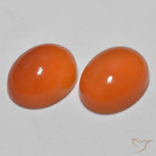 Pedras preciosas de Ágata Laranja Médio natural de 2.51 ct, oval, Translúcido