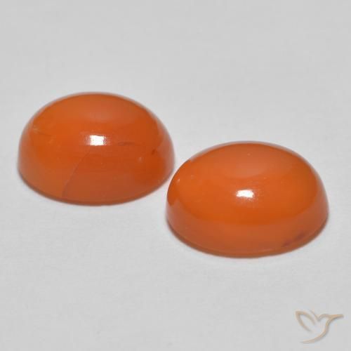 Pedras preciosas de Ágata Laranja Médio natural de 2.51 ct, oval, Translúcido