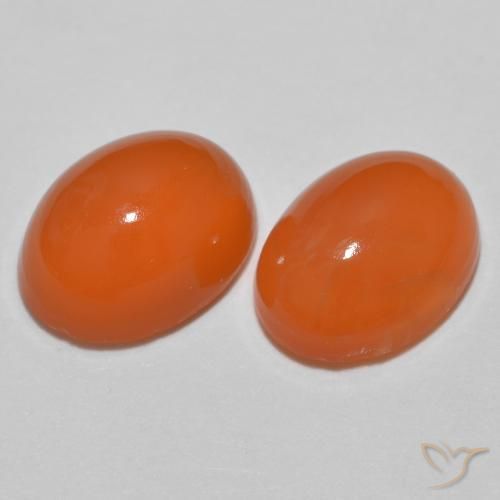 Pedras preciosas de Ágata fogo laranja natural de 2.46 ct, oval, Translúcido