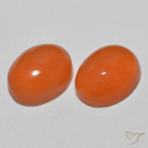 Pedras preciosas de Ágata Laranja Médio natural de 2.28 ct, oval, Translúcido