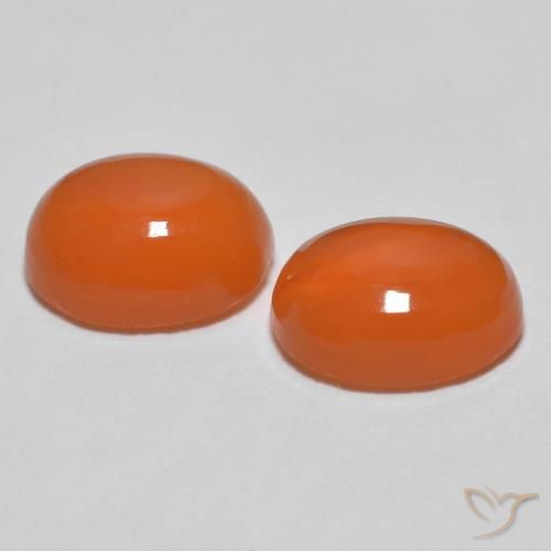 Pedras preciosas de Ágata Laranja Médio natural de 2.28 ct, oval, Translúcido