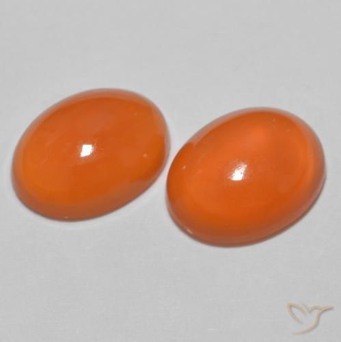 Pedras preciosas de Ágata Laranja Médio natural de 2.05 ct, oval, Translúcido