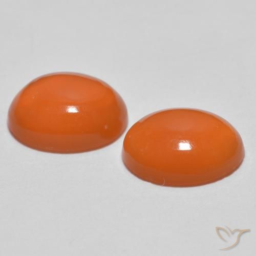 Pedras preciosas de Ágata Laranja Médio natural de 2.05 ct, oval, Translúcido