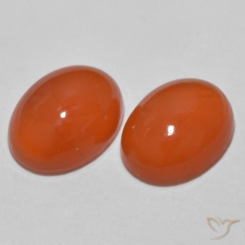 Pedras preciosas de Ágata Laranja Médio natural de 2.30 ct, oval, Translúcido