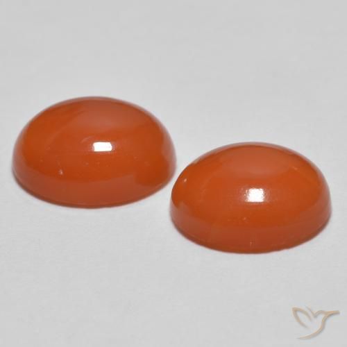 Pedras preciosas de Ágata Laranja Médio natural de 2.30 ct, oval, Translúcido