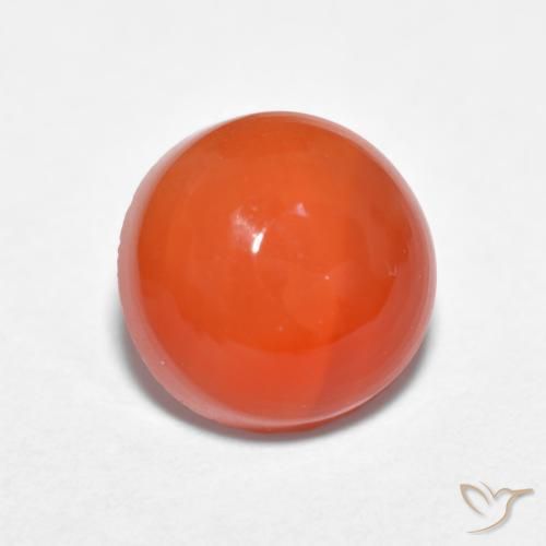 Ágata Laranja Médio Natural 1.84ct, Redondo, Translúcido
