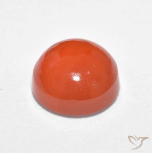 Ágata Laranja Médio Natural 1.84ct, Redondo, Translúcido