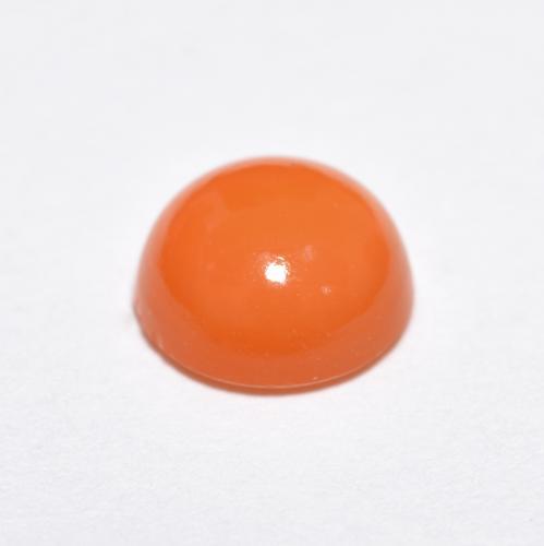 Ágata laranja natural 1,16ct, corte redondo, translúcido