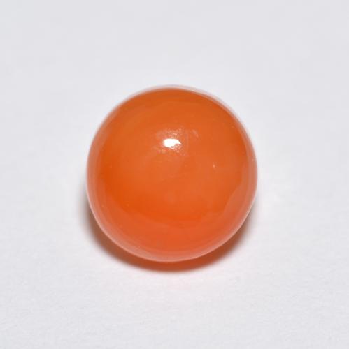 Ágata laranja natural 1,34ct, corte redondo, translúcido