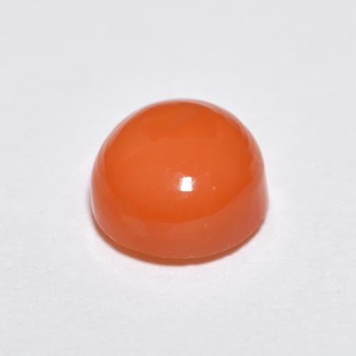 Ágata laranja natural 1,34ct, corte redondo, translúcido
