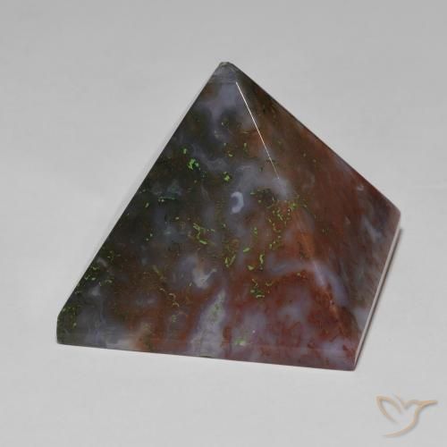 Ágata verde e vermelho Natural 105.43ct, Quadrado, Opaco