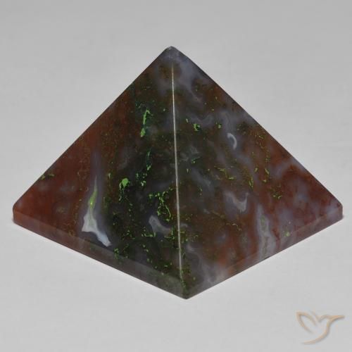 Ágata verde e vermelho Natural 105.43ct, Quadrado, Opaco