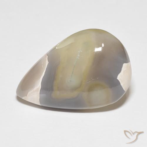 26.97ct Natural Branco multicor Ágata, Formato de pêra, Opaco