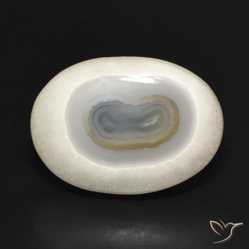 21.41ct Natural Branco multicor Ágata, oval, Opaco