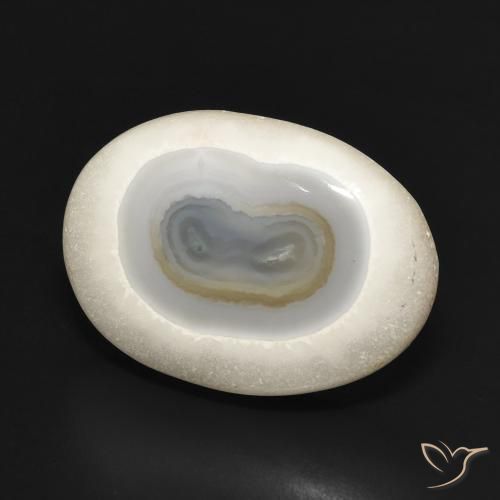 Ágata Branco multicor Natural 21.41ct, oval, Opaco