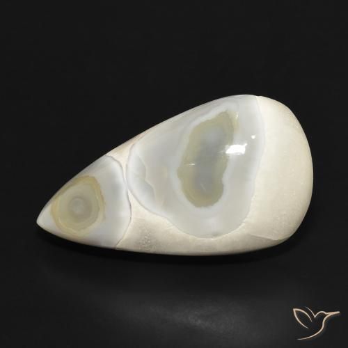 18.68ct Natural Branco multicor Ágata, Formato de pêra, Opaco