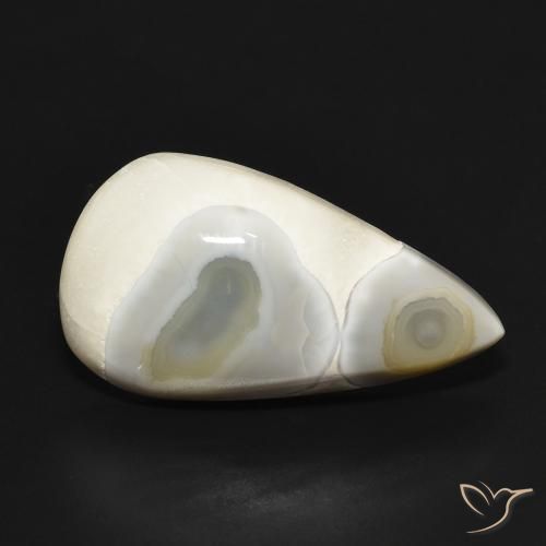 Ágata Branco multicor Natural 18.68ct, Formato de pêra, Opaco